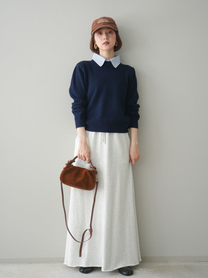 [予約]スウェットフレアロングスカート/oatmeal