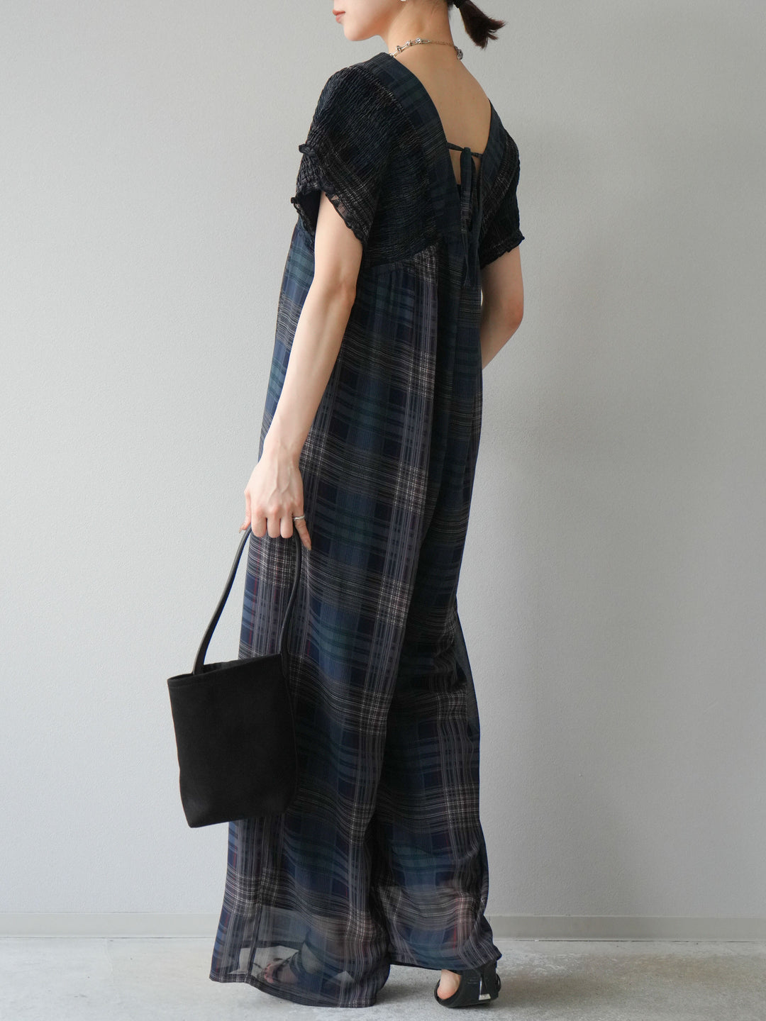 [SET]シアーチェックシャーリングサロペット+シアーチェックシャーリングサロペット(2set)