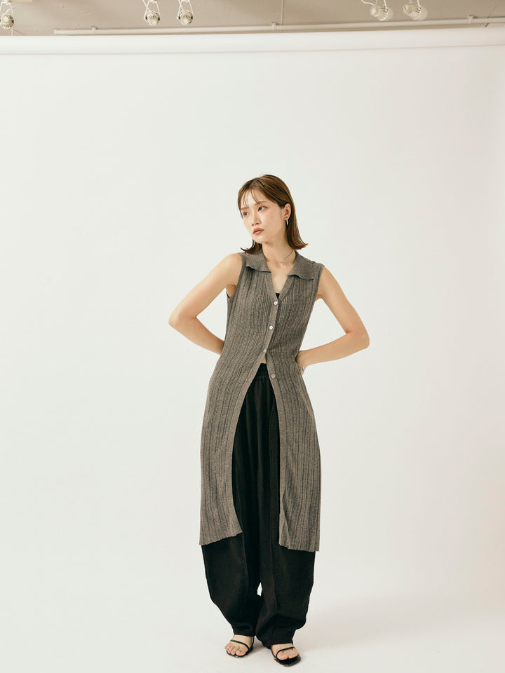 [予約]リネンライクベイカーバルーンパンツ/ブラック