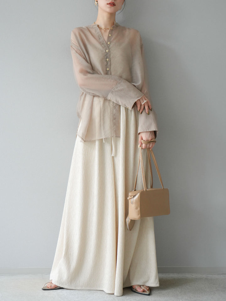 [SET] 柳條寬鬆褲 + 柳條寬鬆褲 (2set)