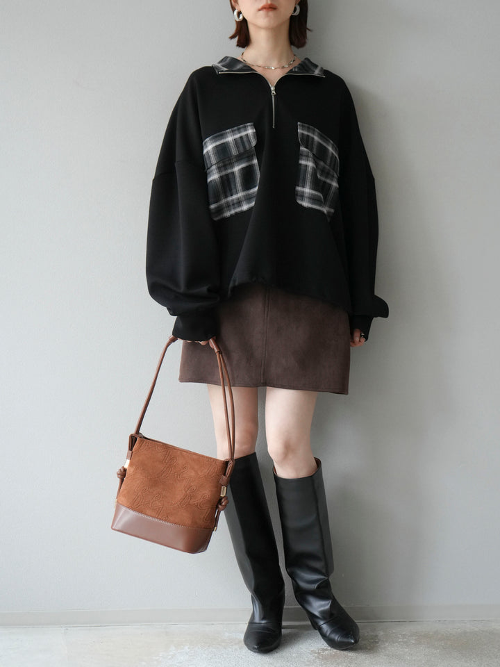 [予約]チェックポイントドロストポンチプルオーバー/ブラック