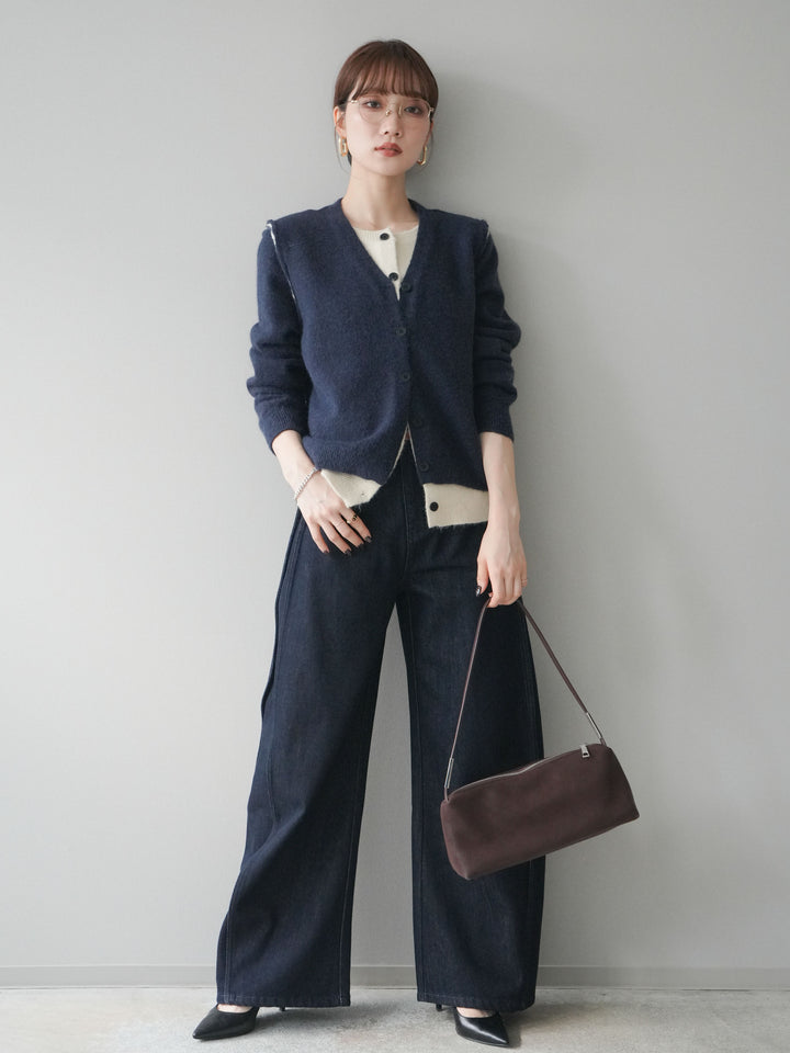 [予約]バレルレッグデニムパンツ/navy