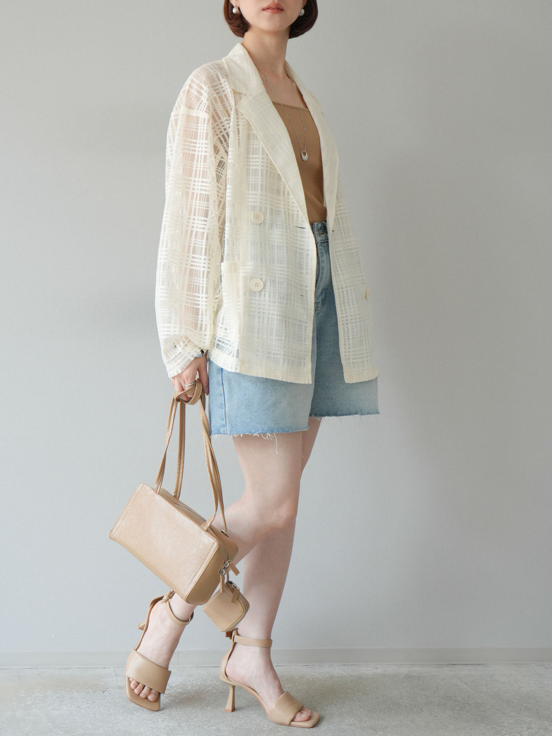 【預購】寬鬆半身牛仔褲/淺藍