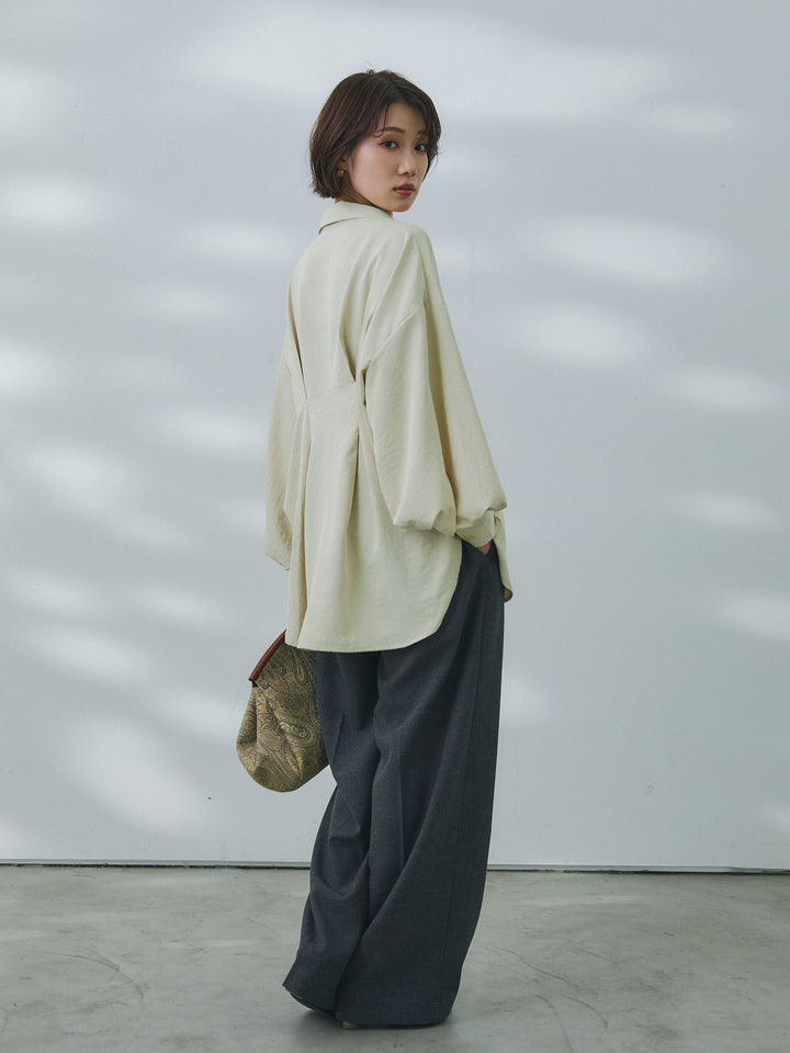 【魅力】【套裝】合成纖維束腰襯衫 + 合成纖維束腰襯衫（2 件套）