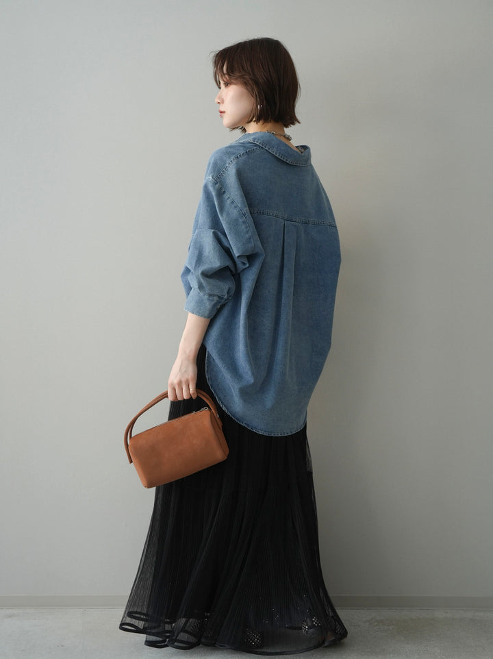 [SET]ラメプリーツレイヤードチュールロングスカート+ラメプリーツレイヤードチュールロングスカート(2set)