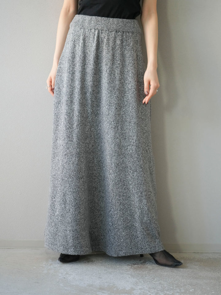 [予約]ミックスヤーンニットスカート/グレー