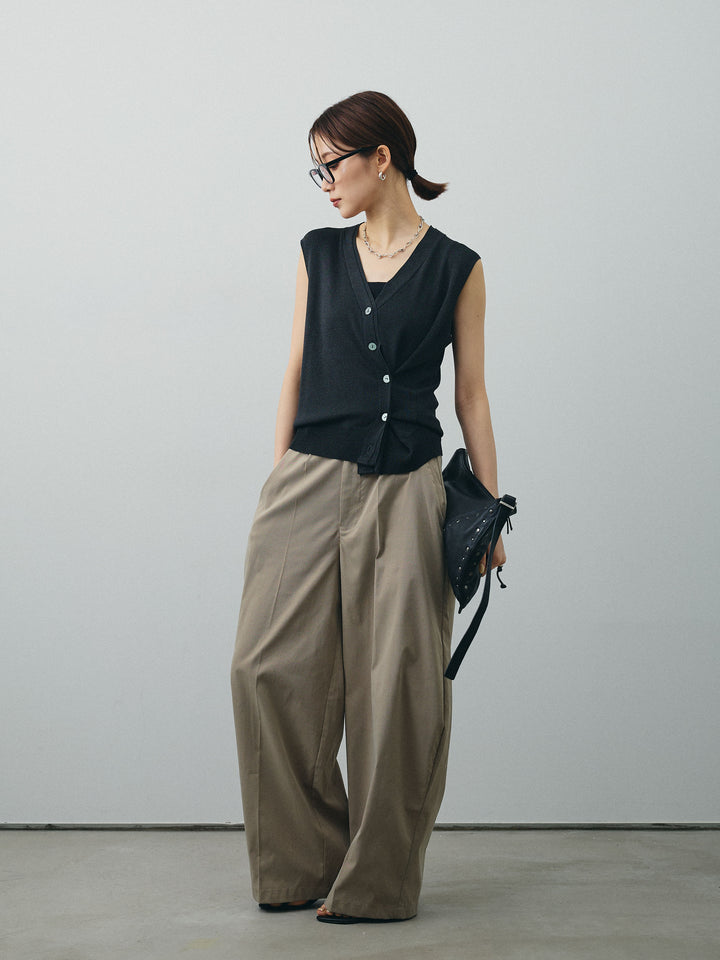 [予約]コクーンワイドチノパンツ/グレージュ