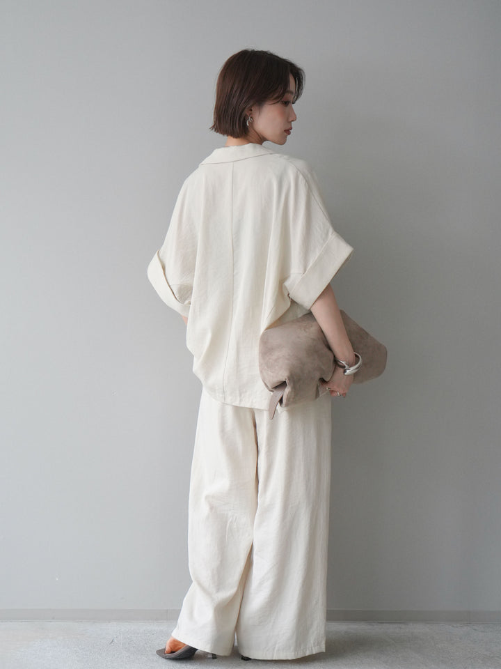 [SET]ハーフスリーブオーバージャケット+リラックスワイドパンツ(2set)
