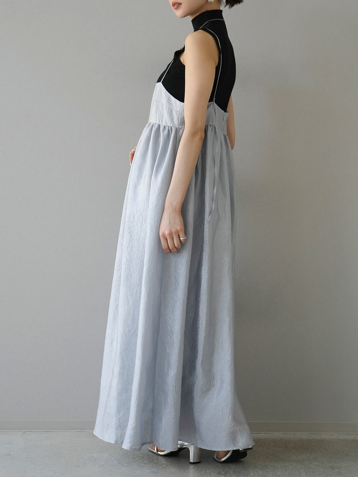 [Pre-order] Sheer Washer Volume Cami Dress/Gray