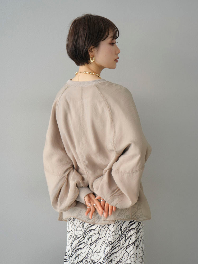 [Pre-order] Sheer layered fleece sweatshirt pullover/greyish