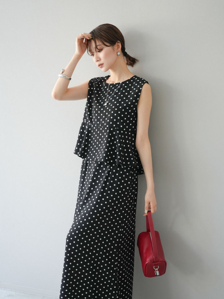 [予約]ドットぺプラムトップス/ブラック