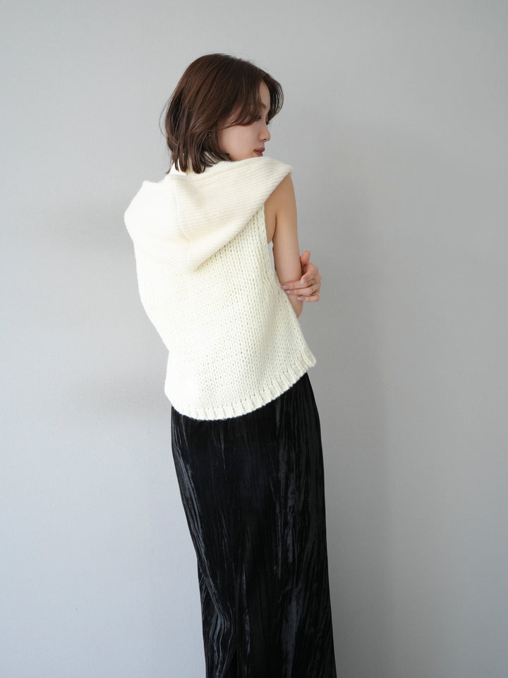 [予約]フードニットマフラー/アイボリー