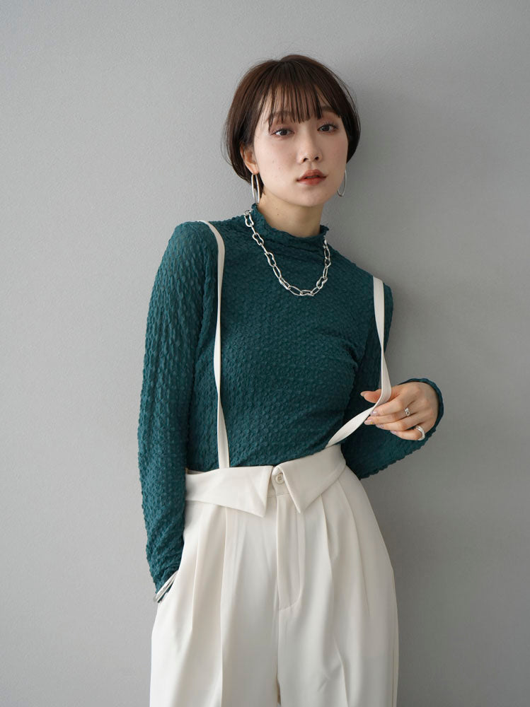 [Pre-order] Suspender 2-way design belt wide pants/ivory