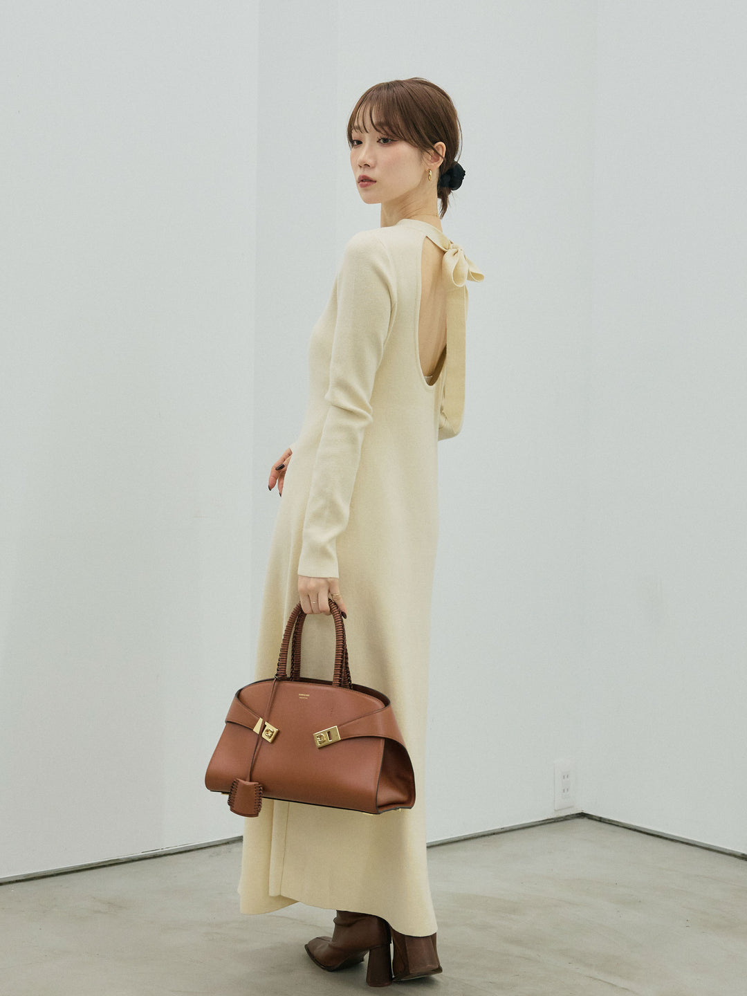 【Allure】[SET]バックオープンニットワンピース+バックオープンニットワンピース(2set)