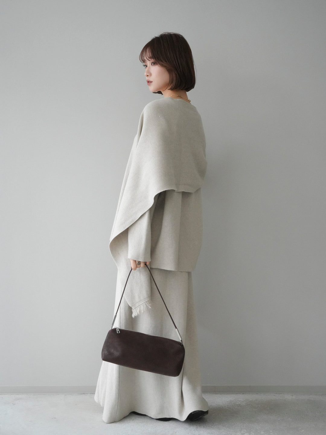 [SET]ストール付キーネックニットSET UP