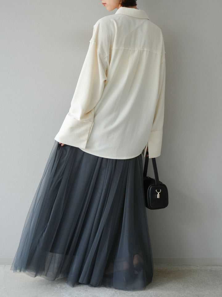 [予約]チュールボリュームスカート/グレー