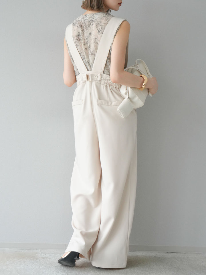 【預購】帶扣設計工裝褲/象牙白