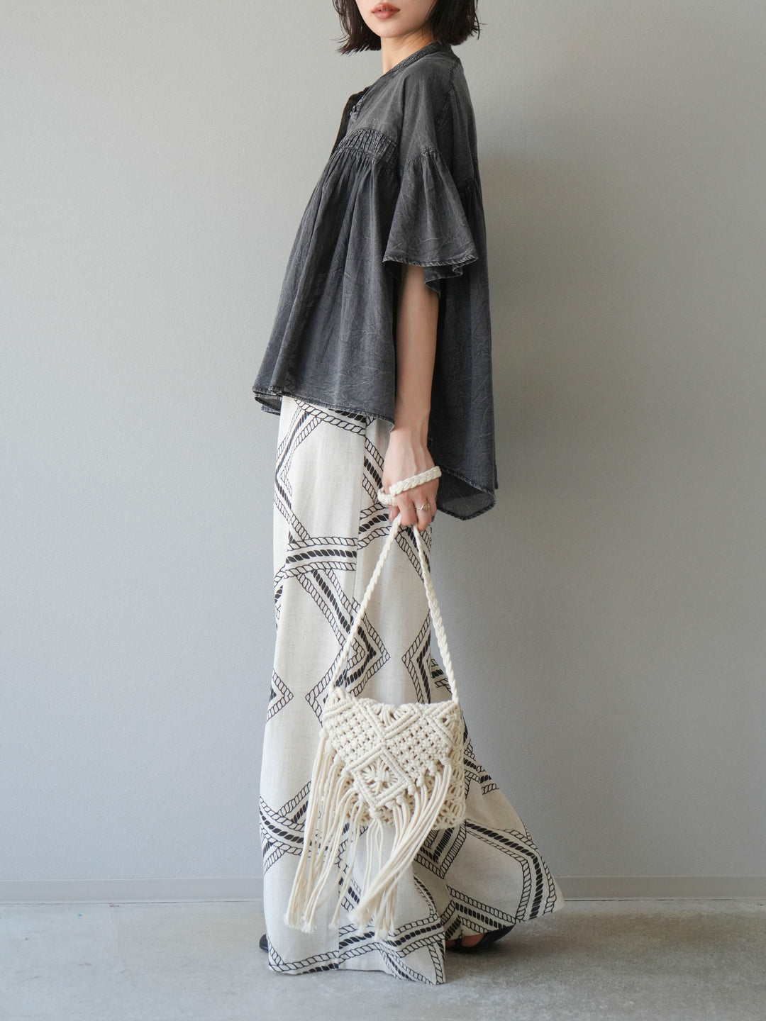 [訂位] 麻繩休閒褲/象牙白