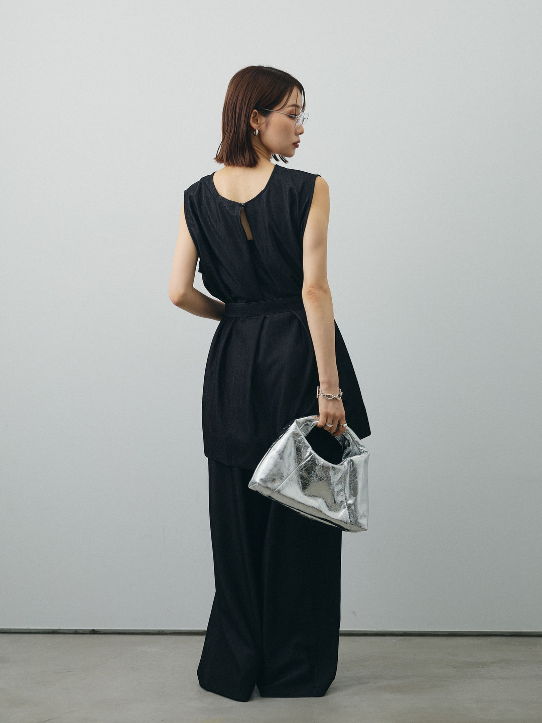 [SET]テンセルデニムノースリーブ＆ワイドパンツSET UP (2set)