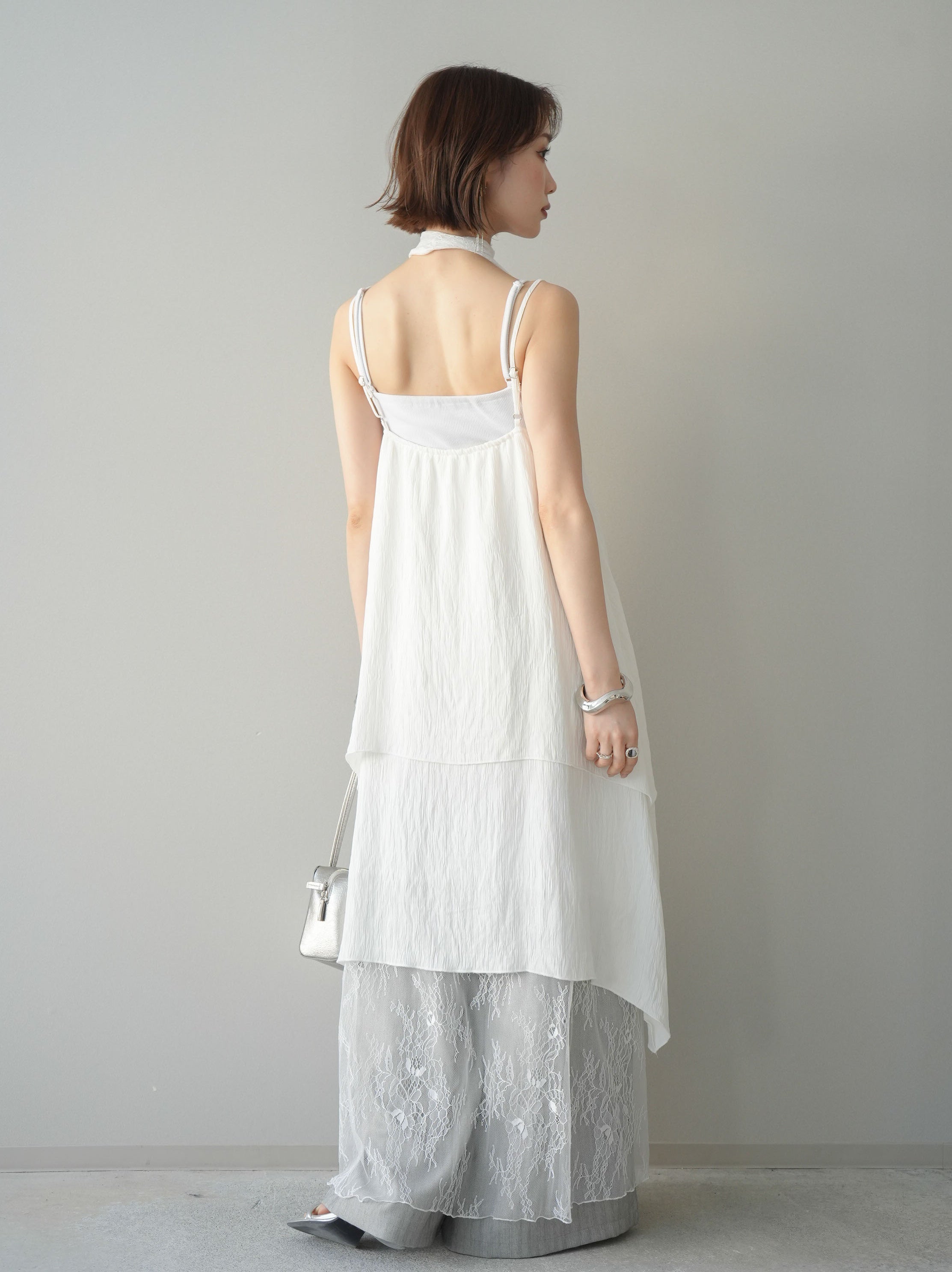 予約]レース切替アシンメトリーワンピース/white – Lumier