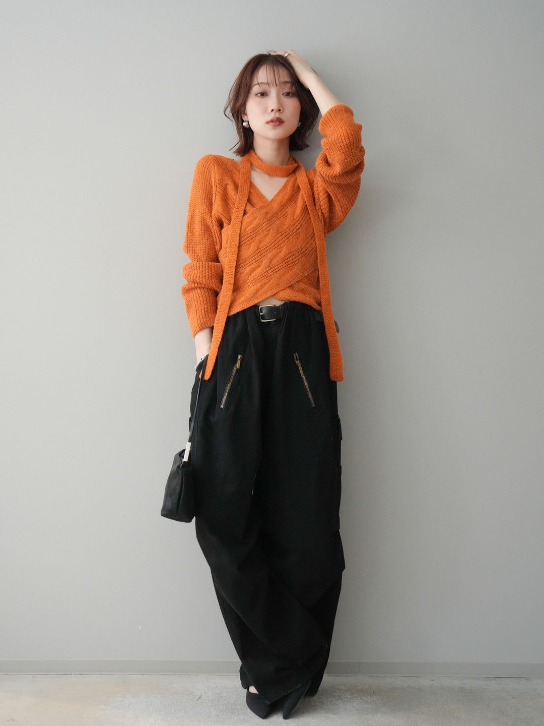 [予約]コットンタックループパンツ/black