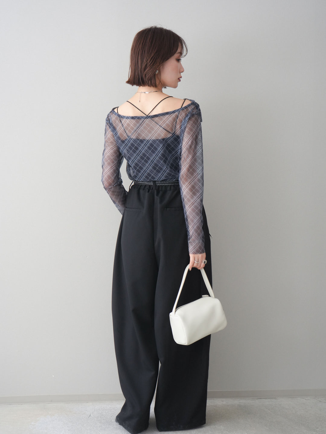 [予約]ジップポケットコクーンワイドパンツ/black