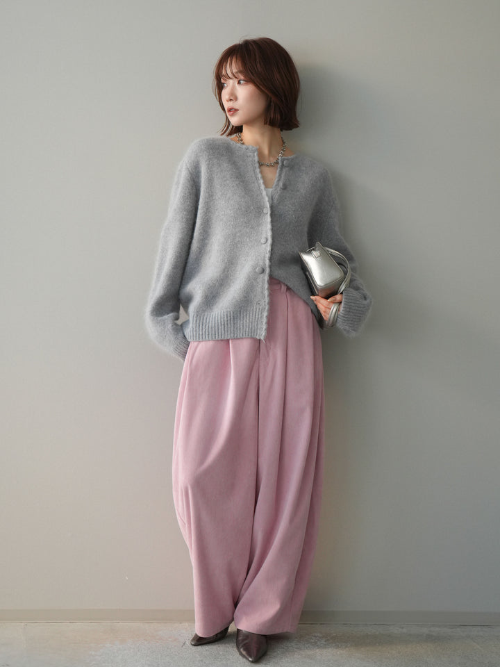 [予約]コーデュロイサイドタックコクーンパンツ/pink