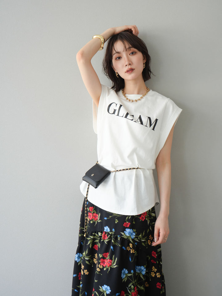 [預訂] 後標logo印花美國棉質T卹/米白色