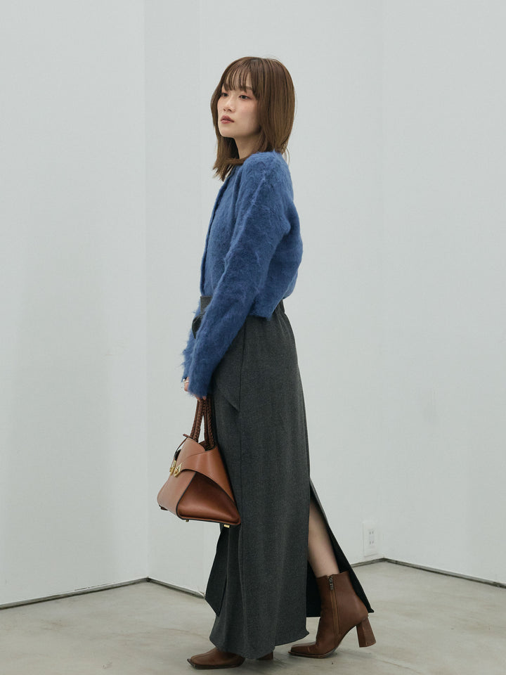 【Allure】[SET]モヘアタッチクロップドニットプルオーバー+モヘアタッチクロップドニットプルオーバー(2set)