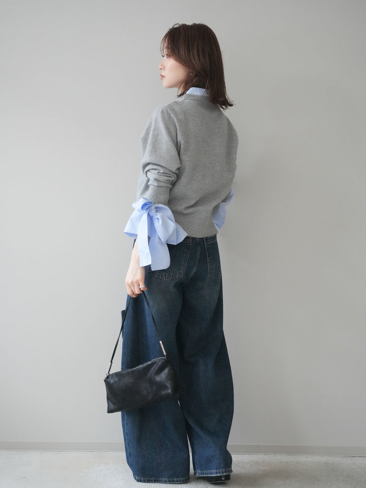 [予約]カーゴデザインコクーンデニムパンツ/navy