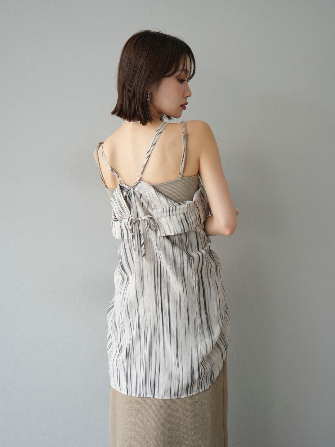 [予約]マルチWAYニュアンス柄オーバーシャツ/ベージュ