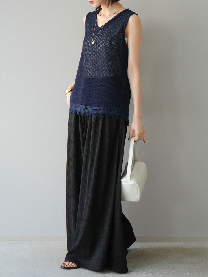 [SET] 柳條寬鬆褲 + 柳條寬鬆褲 (2set)