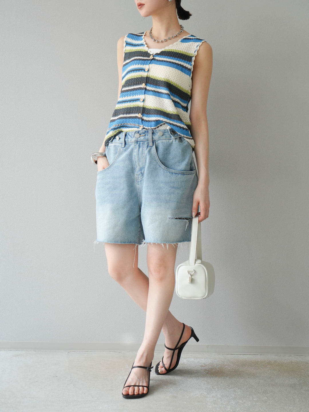 【預購】寬鬆半身牛仔褲/淺藍