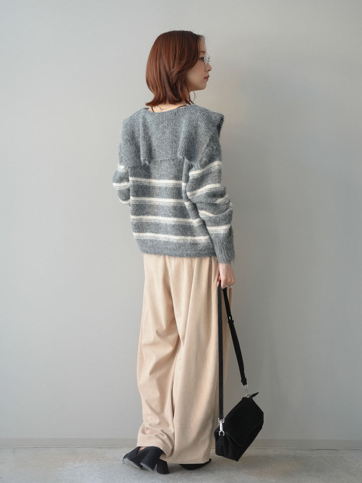 [予約]コーデュロイサイドタックコクーンパンツ/beige