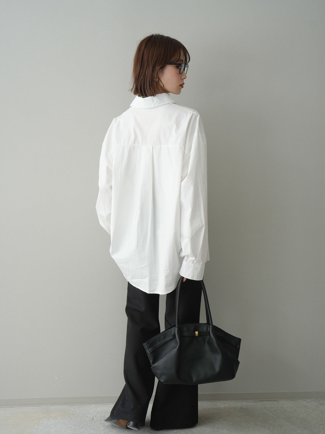 [SET]レースアップブロードシャツ+センターシームフレアパンツ(2set)