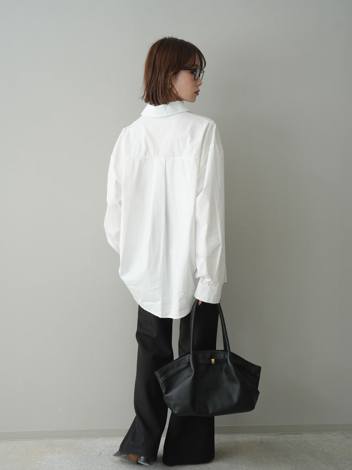 [SET]レースアップブロードシャツ+センターシームフレアパンツ(2set)