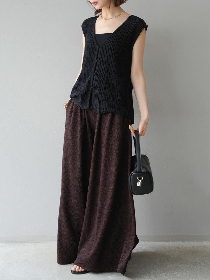 [予約]楊柳バギーパンツ/ブラウン