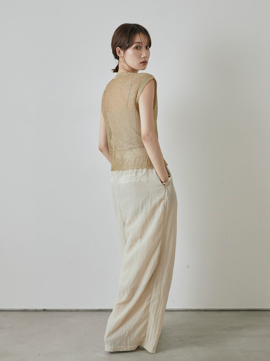 [予約]ナイロンワッシャーイージーパンツ/クリーム