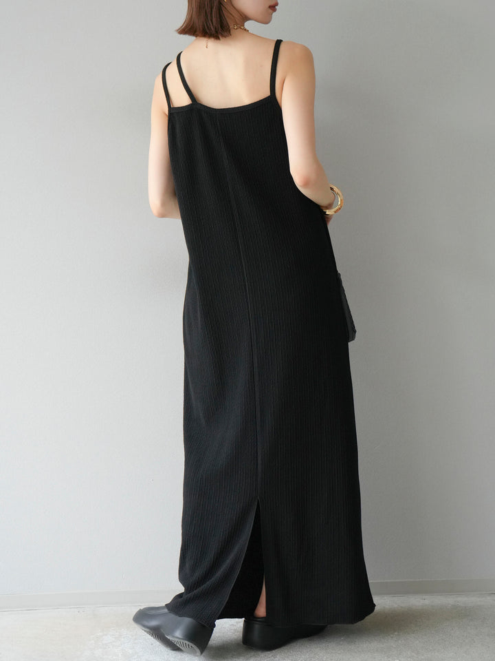 [予約]バイカラーレイヤードキャミワンピース/ブラック