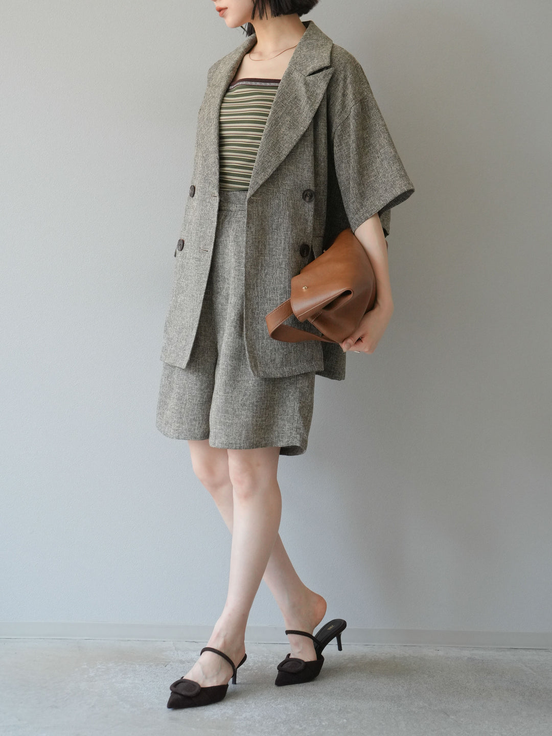 [SET]サマーツイードハーフジャケット+サマーツイードハーフパンツ(2set)