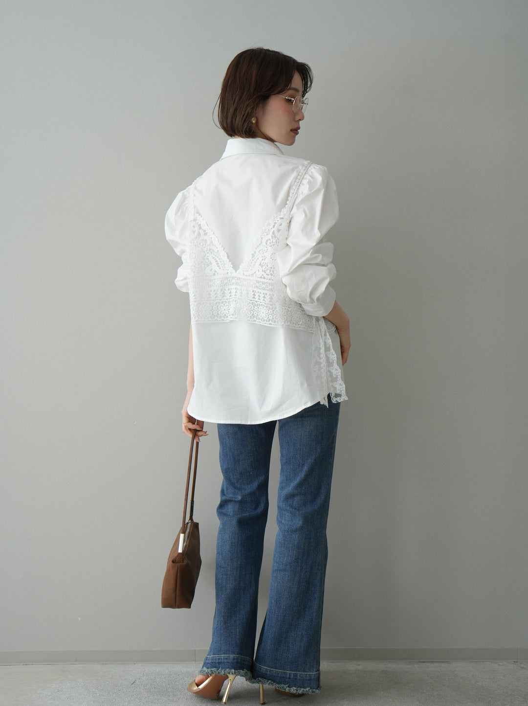 [予約]フリンジデザインセミフレアデニム/blue