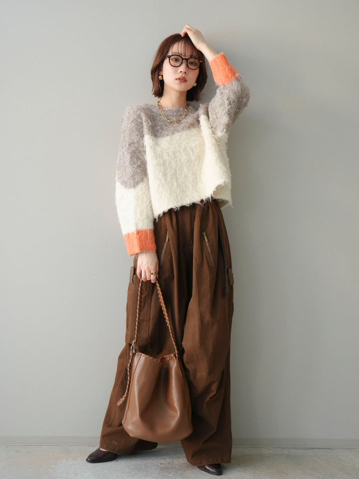 [予約]コットンタックループパンツ/brown