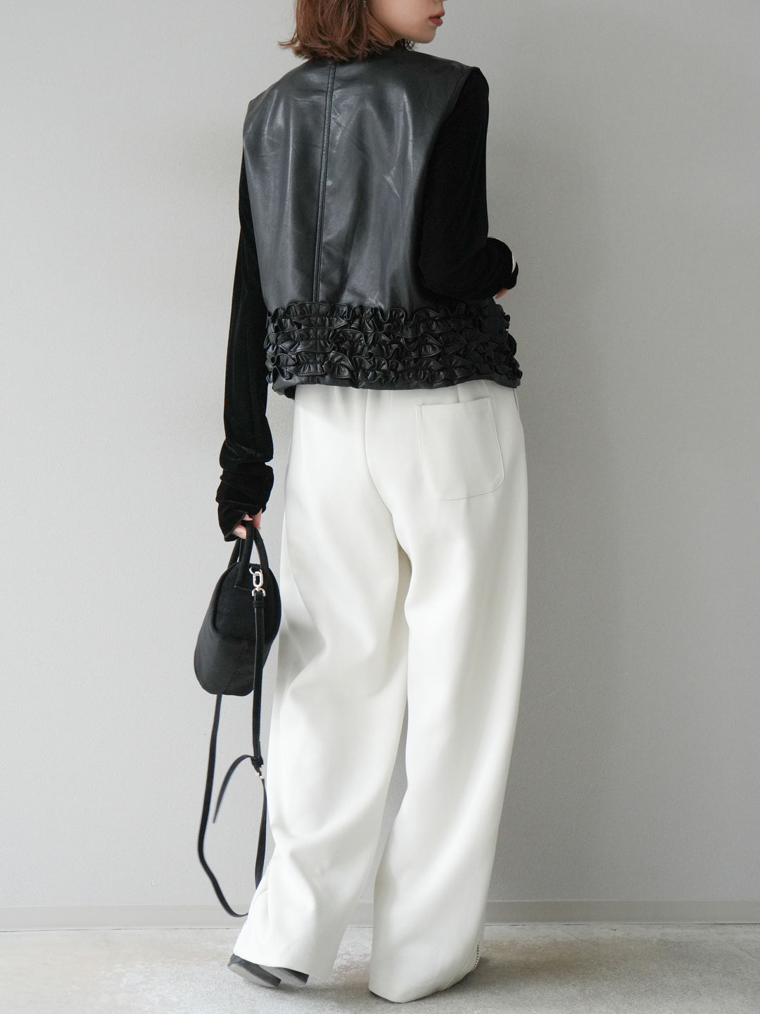 [予約]ハンドステッチ風スウェットパンツ/アイボリー