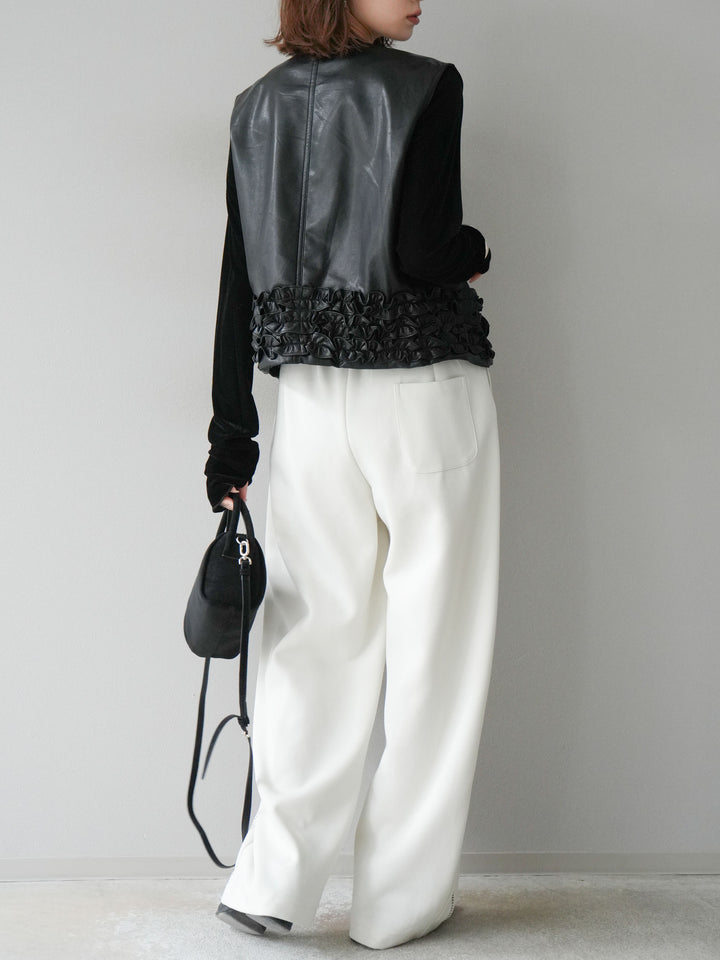 [予約]ハンドステッチ風スウェットパンツ/アイボリー