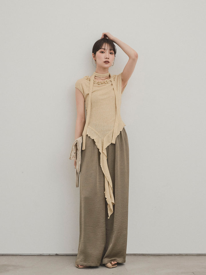 [予約]ラッフルシアーニットタンクトップ/イエロー