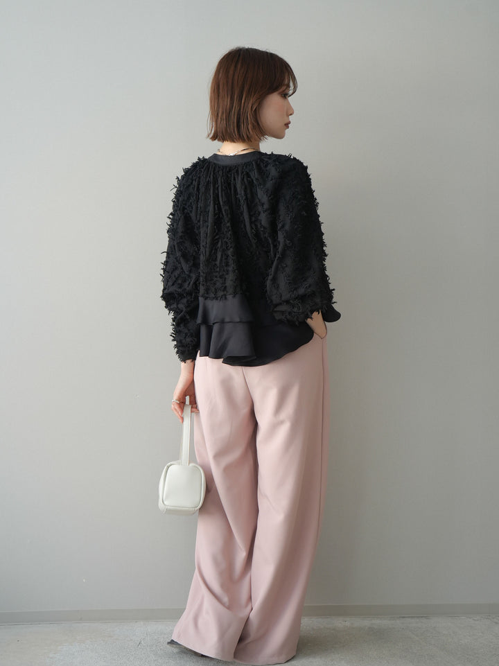 [予約]ベルト付キーホルダーモチーフワイドパンツ/pink