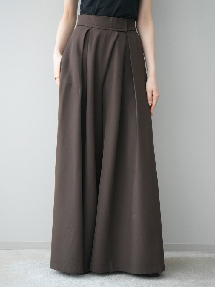 [予約]テープベルトタックバギーパンツ/brown