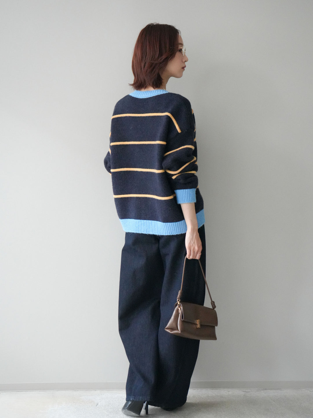 [予約]バレルレッグデニムパンツ/navy