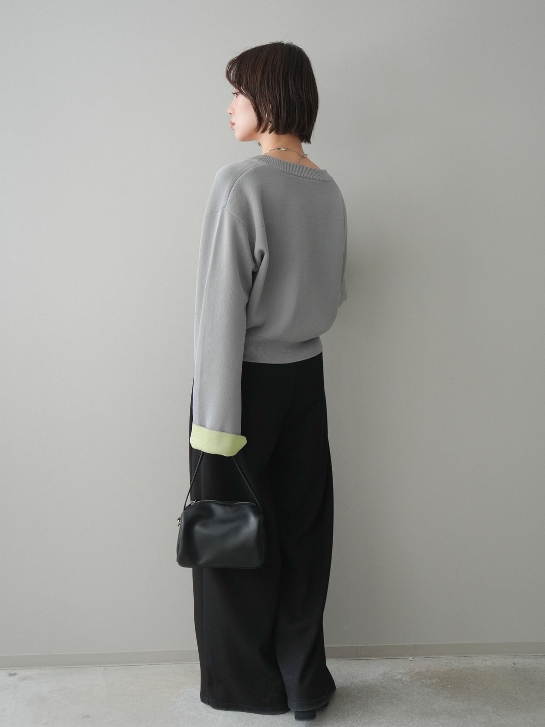 [SET]レーヨンポリダブルフェイスニットカーディガン+ベルトループデザインワイドパンツ(2set)