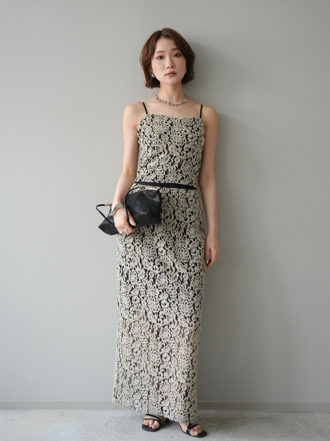 [SET]フルレースキャミ＆IラインスカートSET UP